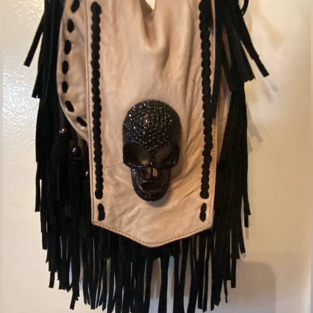 COPY - Thomas Wylde cream and black leather embellished “Holy Grail”  Purse